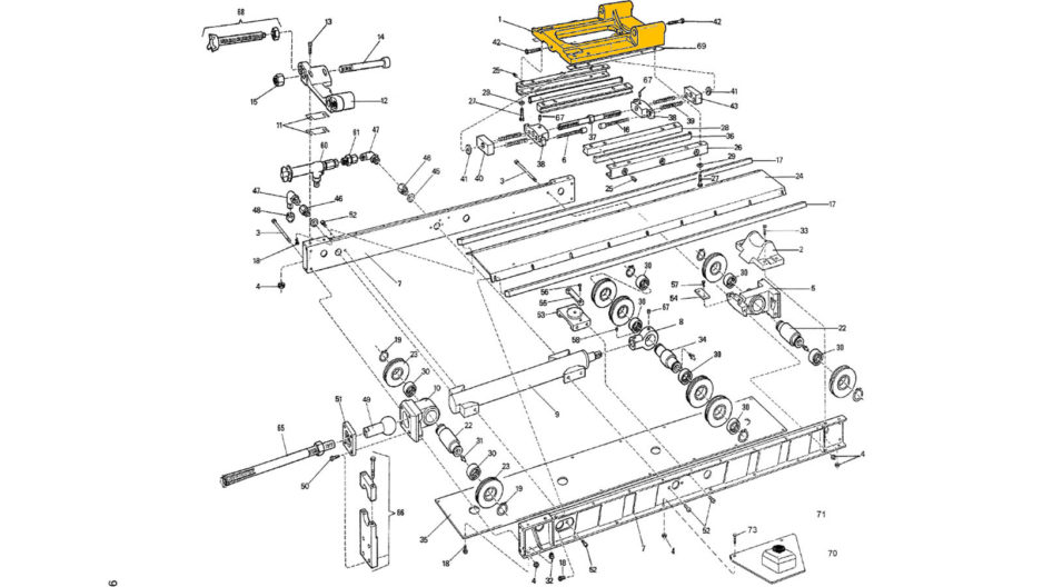 Diamec 232 Feed Frame Cradle.