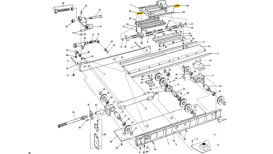Diamec 232 Feed Frame Spare Parts Exploded View